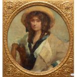 Edouard Verschaffelt (1874-1955)Portret van een jonge vrouw; doek; ovaal, 76 x 70 cm.; gesign. m.r.;