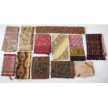 Indonesia, India and other, a collection of various textiles, batik, kelim, ikatsome damaged, worn
