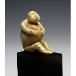 Arctic Circle, ivory statue of a seated pregnant woman, 19th centuryProvenance, Brant Mackley, Santa