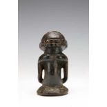 DRC., Luba, female power figure,with protruding chin, pursed lips, square carved ears and open
