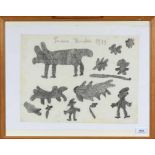 Franz Kernbeis (1935-2019)Dierfiguren en figuren; potlood; 30 x 40 cm.; gesign. m.b., 1979; Tom