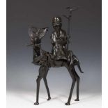 China, zwart gepatineerd bronzen sculptuur, Ming/Qing dynastie, 17e eeuw;Shoulao schrijling