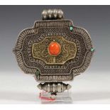 Tibet, amulet container ‘gau/jantara’, 19th/20th centuryworn around the neck to protect against
