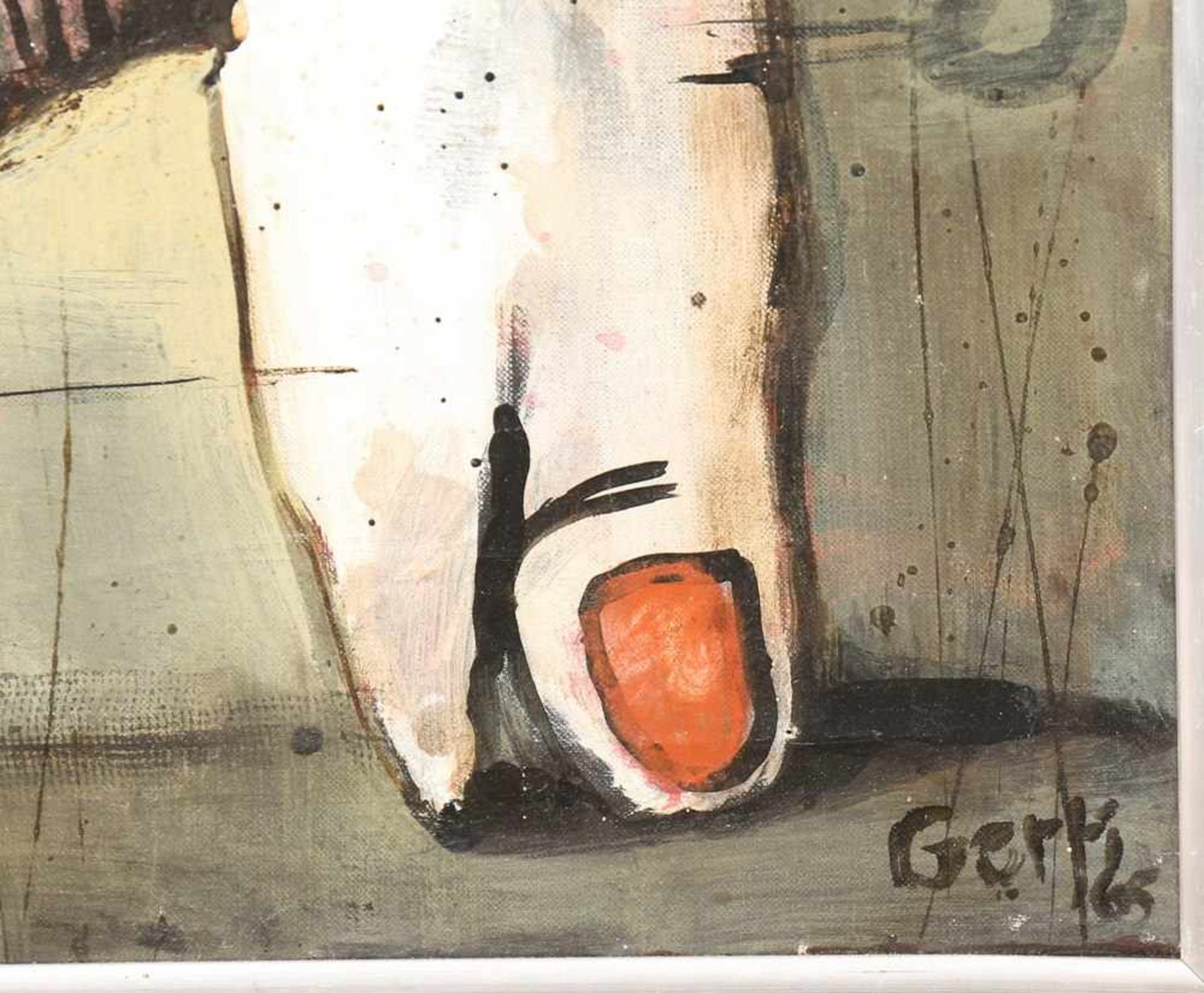 Gerti Bierenbroodspot (geb. 1940)'Anatomische les'; doek; 120 x 30 cm.; gesign. r.o., '65; 1300 - Bild 2 aus 2