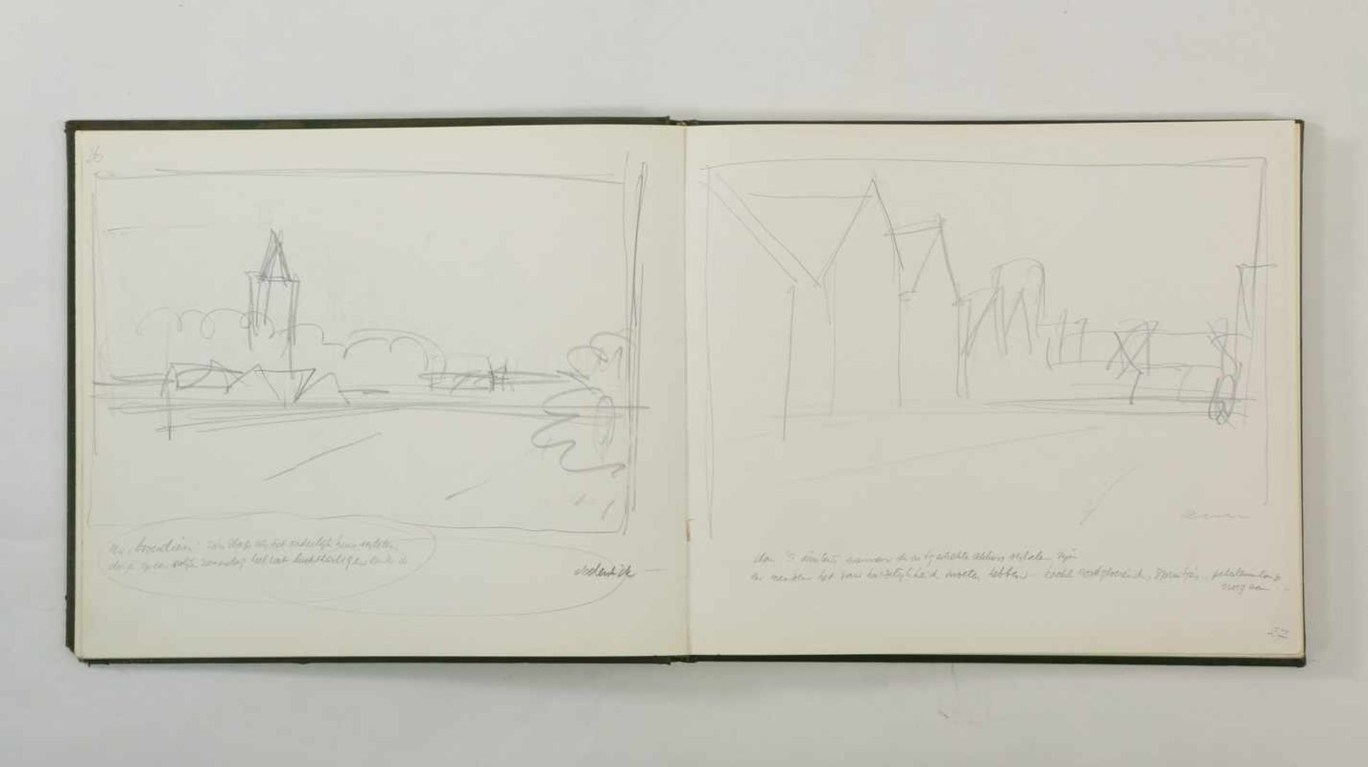 Rien Poortvliet (1932-1995), schetsboek voor 'langs het tuinpad van mijn vaderen';bestaande uit