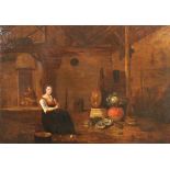 Hollandse school, 17e/18e eeuwBoereninterieur ; paneel; 32 x 45 cm.; 1250