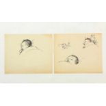Rien Poortvliet (1932-1995)twee bladen met schetsen van een baby; twee pentekeningen, niet