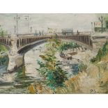 Pierre Scoupreman (1873-1960)Brug over de Seine, Parijs; paneel; 30 x 40 cm.; gesign. r.o., verso