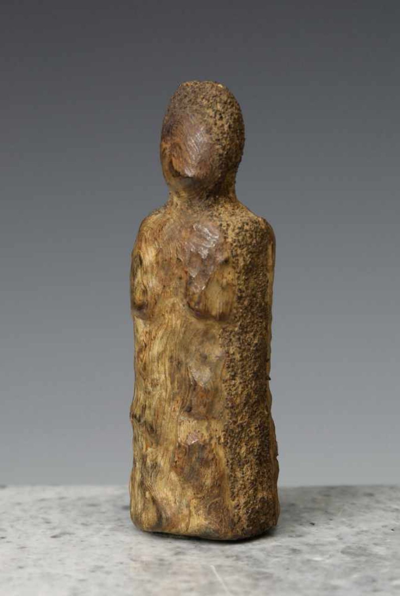 Arctic Circle, Alaska, karibu horn female anthropomorph figurine;ancient carving. Provenance,