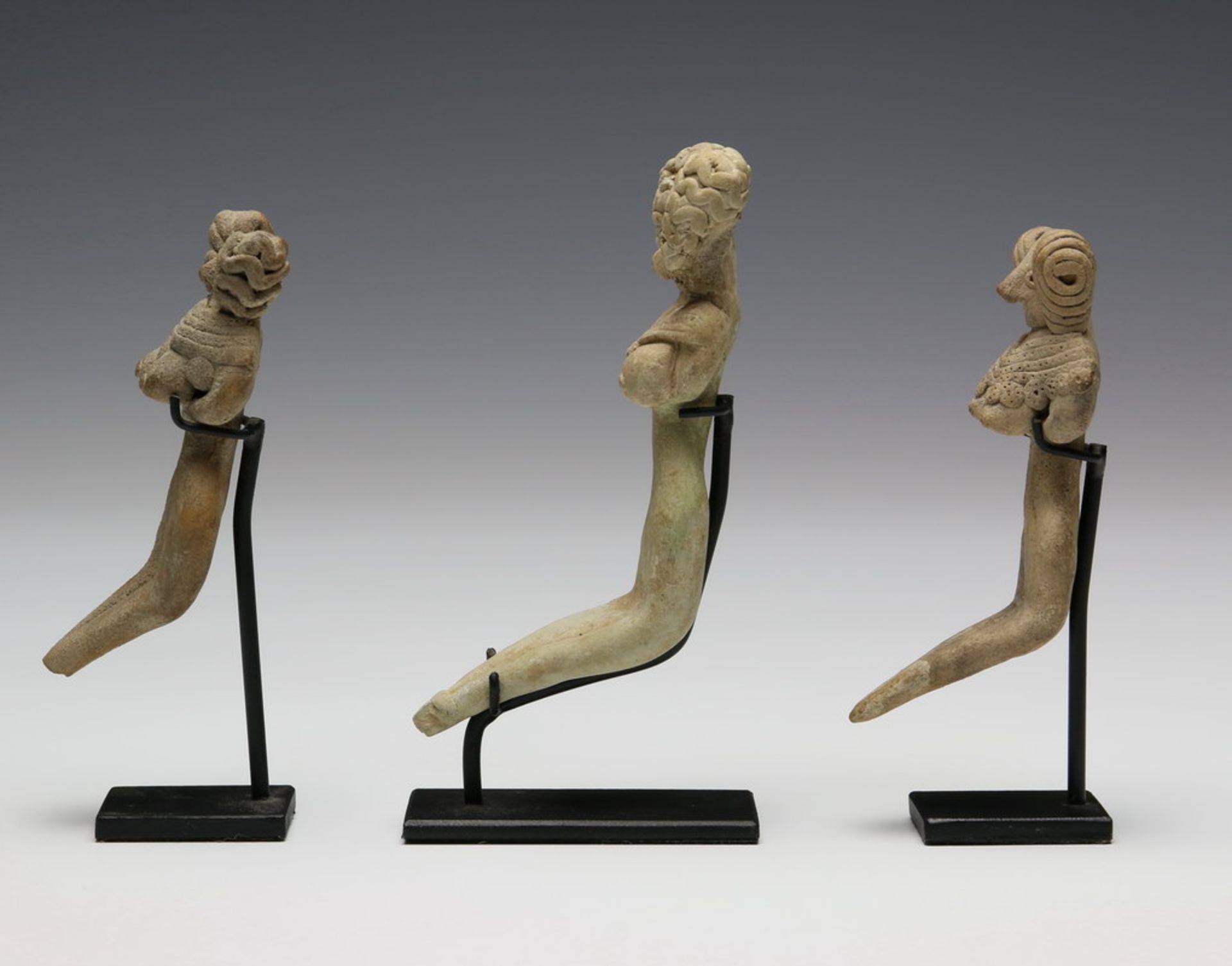 Indus Valei, Pakistan, Mehrgarh, 3000-2400 BC., three anthropomorph-zoomorph ritual figurineswith - Bild 3 aus 5
