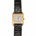 Chopard, 18krt. gouden polshorlogeaan zwart lederen band. ref nr. 480971-429-1 In etui; 11600