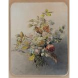 Geraldina Jacoba van de Sande Bakhuyzen (1826-1895)Boeket met rozen; aquarel; 58 x 44 cm.; gesign.