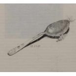 Paul Thek (1933-1988)Lepel met veren; potloodtekening, niet ingelijst, blad met vouwen; 21 x 26 cm.;
