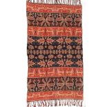 Sumba, two ikat mens’ cloth, with anthropomorphic figures, various animals and shrimpsgeomterical