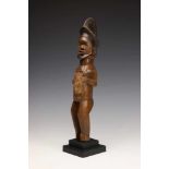 DRC., Teke, standing anthropomorphic power figure, ca. 1900,with rectangular cavity filled with