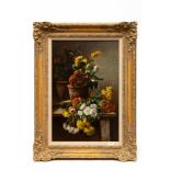 Eugene Henri Cauchois (1850-1911)Stilleven met chrysanten; doek; 75 x 51 cm.; gesign. r.o.; 13000