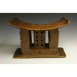 Ghana, Ashanti, used wooden stool with local repairsh. 29 and w 43 cm.; Tom Lenders, Amsterdam;