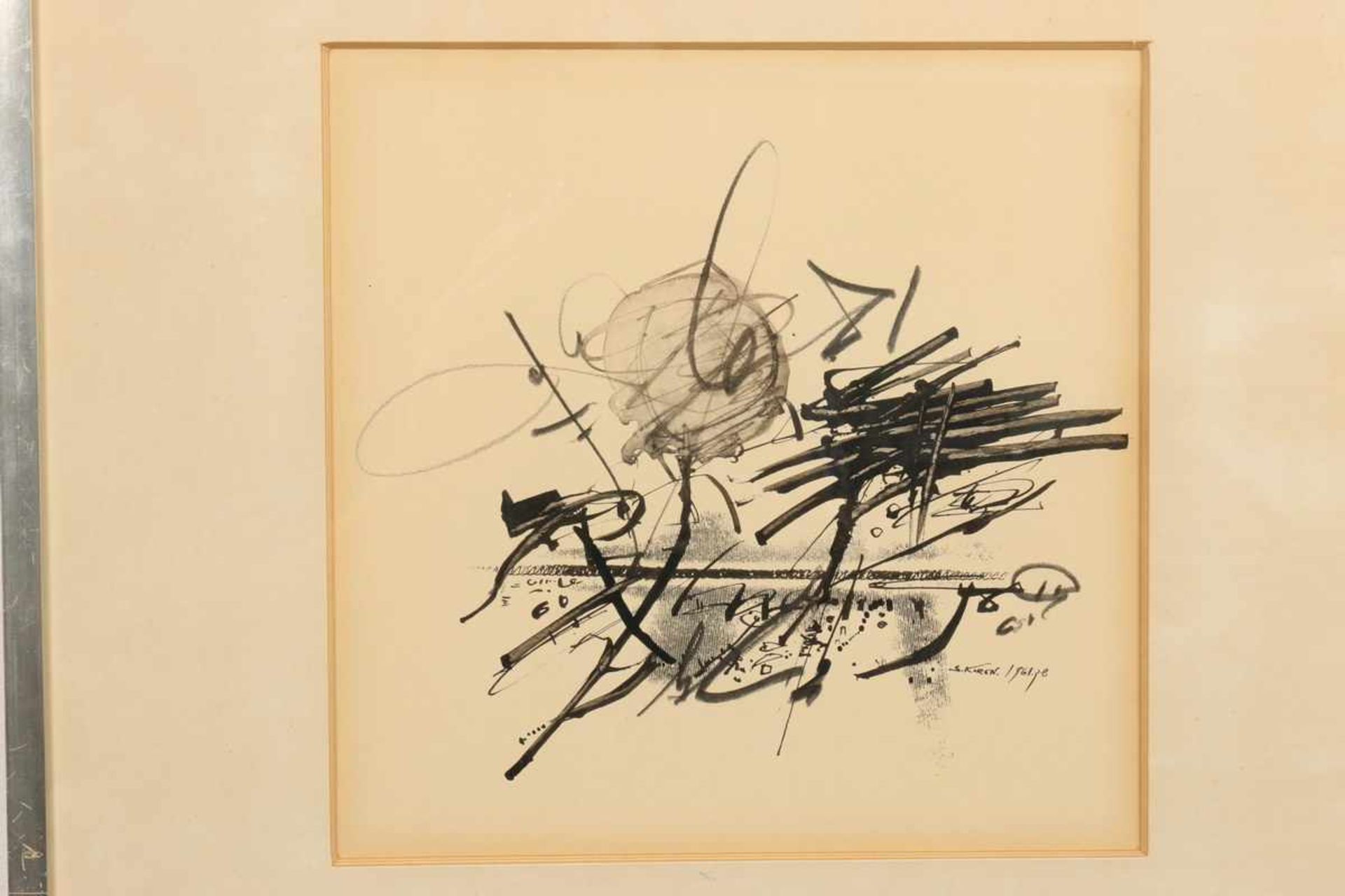 Shlomo Koren (1932-2013)Zonder titel; inkttekening; 24 x 24 cm.; gesign. r.o., 1961; 1100 - Bild 2 aus 2