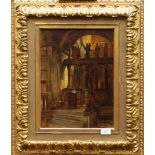 Toegeschreven aan Johannes Bosboom (1817-1891)Kerkinterieur; paneel; 43 x 32 cm.; gesign. r.o.;