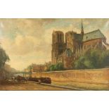 Evert Moll (1878-1955)Kade aan de Seine bij de Notre-Dame, Parijs; doek; 55 x 81 cm.; gesign. l.