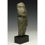 Mexico, Guerrero, Mezcala, stone antromorphic figure, 100 BC - 300 ADwith an old collection number