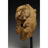 Mali, Dogon, face mask, 18th-19th centuryold weathered mask with bulbous forehead, narrow nose