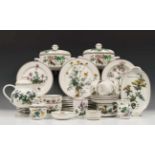 Villeroy&Boch, 'Botanica' porseleinen servies,bestaande uit: Theepot, suikerpot, melkkan,