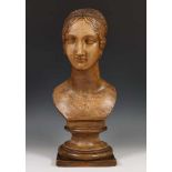 Terracotta portretbuste van Joséphine de Beauharnais (1763-1814).Genummer 30. Joséphine was de