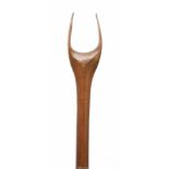 Mentawei, wooden peddle,with finely carved blade with ridge in middle and ending in a knob. The fine