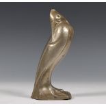 Nel Bakema (1902-1992), nikkelen sculptuur;Reiger. Gesigneerd met monogram.; h. 16 cm.; 1200