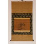 Japan, rolschilderingen. Tijger, sumi op gebruinde zijde, gesigneerd Kano Doyoku (1756-1825)zegel