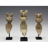 Indus Valei, Pakistan, Mehrgarh, 3000-2400 BC., three anthropomorph-zoomorph ritual figurineswith