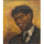 Onduidelijk gesigneerd l.b.Portret van een man, Philadelphia; maroufle, ; 43 x 37 cm.; ; [1]220