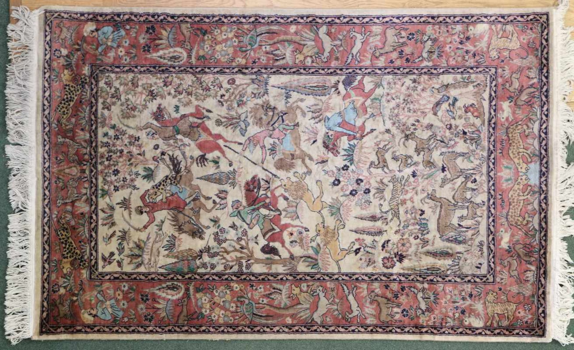 Zijden Kashmir kleed; 196 x 125 cm.; [1]200
