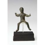 Roman or Celtic bronze figure of a rider, ca. 3rd - 1st century BC.h. 7,2 cm.; ; Provenance Tom