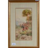 Pierre Comba (1859-1934)Franse soldaten in de bergen; aquarel; 34 x 17 cm.; gesign. r.o.; 1400