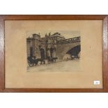 Willem Witsen (1860-1923)Wachtende rijtuigen bij Waterloo Bridge, Londen; ets en aquatint; 27,8 x