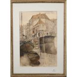 Jan den Hengst (1904-1982)Lijnbaansgracht, Amsterdam; aquarel; 61 x 41 cm.; gesign. l.o.; 1200