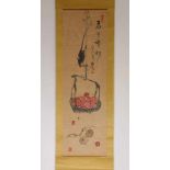 China, rolschildering, muis met granaatappels / rat met frambozen,'Qi Baishi, 88 jaar oud' ; h 111