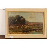 Pieter Bouter (1887-1969)Herder met schapen op de heide; board; 27 x 43 cm.; gesign. l.o.; 1200