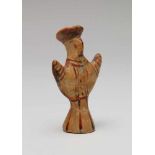 Mycenaean terracotta idol, psi type, possibly 1300 BC.with raised arms and painted lines.; h. 7 cm.;