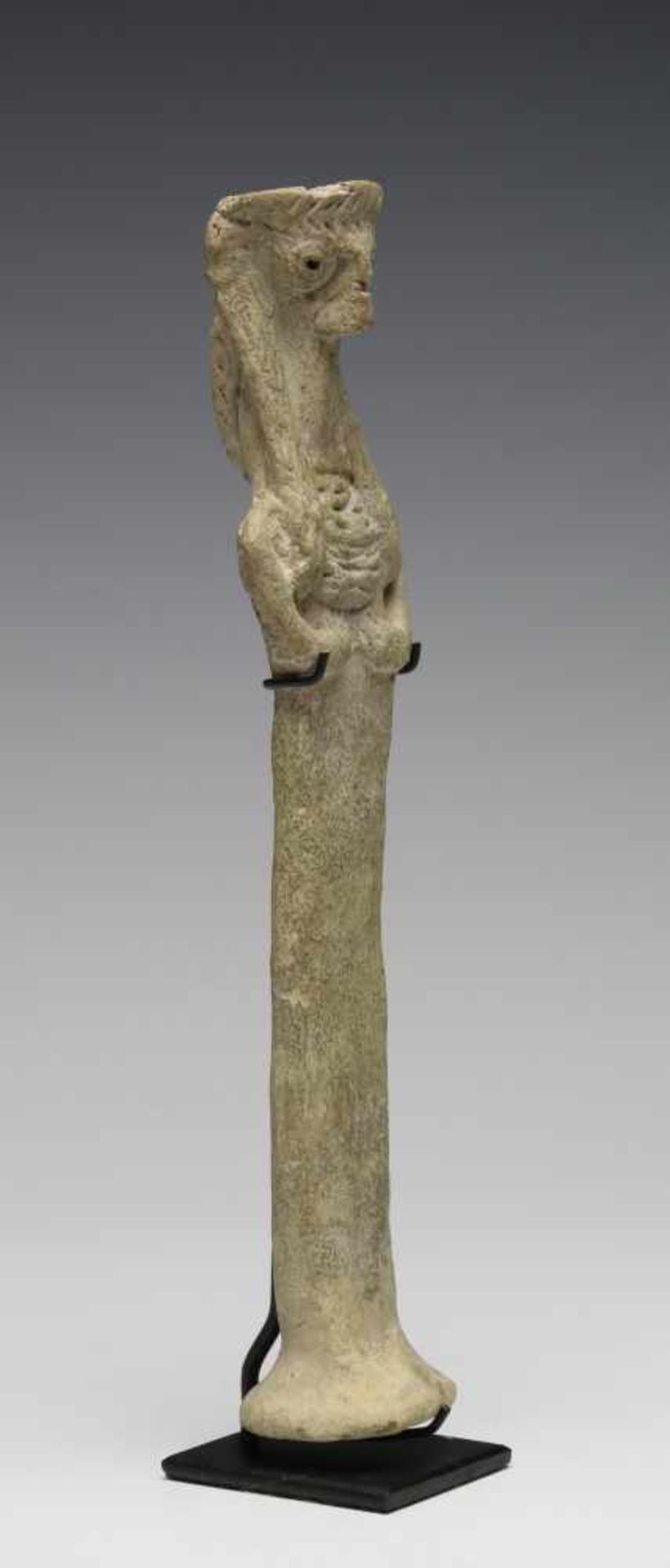 Norht Syrie, terracotta idol, 3rd - 2nd Mill BC,anthropomorphic-zoomorphic facial experssion, folded
