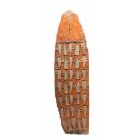 Papua Barat, NE Asmat, Cicak, war shield ‘ jamasj’, central pattern of extended triangles and