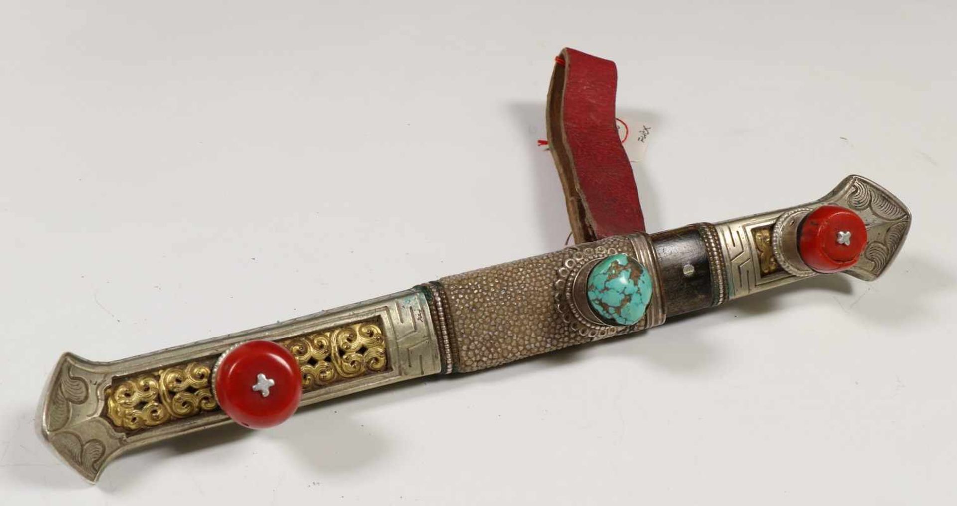 Tibet, Dughti knive, 19th century.Dughti are worn by Karavan leaders and rich merchants, Silver,
