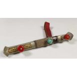 Tibet, Dughti knive, 19th century.Dughti are worn by Karavan leaders and rich merchants, Silver,