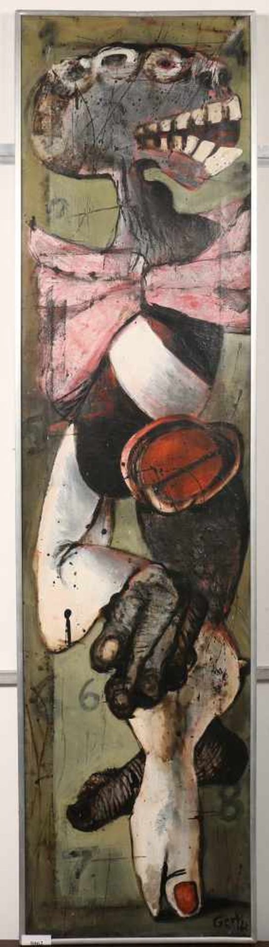 Gerti Bierenbroodspot (geb. 1940)'Anatomische les'; doek; 120 x 30 cm.; gesign. r.o., '65; 1300