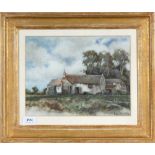 Arend Jan van Driesten (1878-1969)Gezicht op een witte boerderij; aquarel; 22 x 30 cm.; gesign. r.