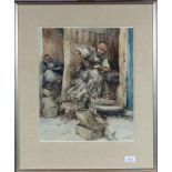 Isidore van Mens (1890-1985)Schoenmaker in Tunis; aquarel; 40 x 32 cm.; gesign. r.o., 1948; 1500