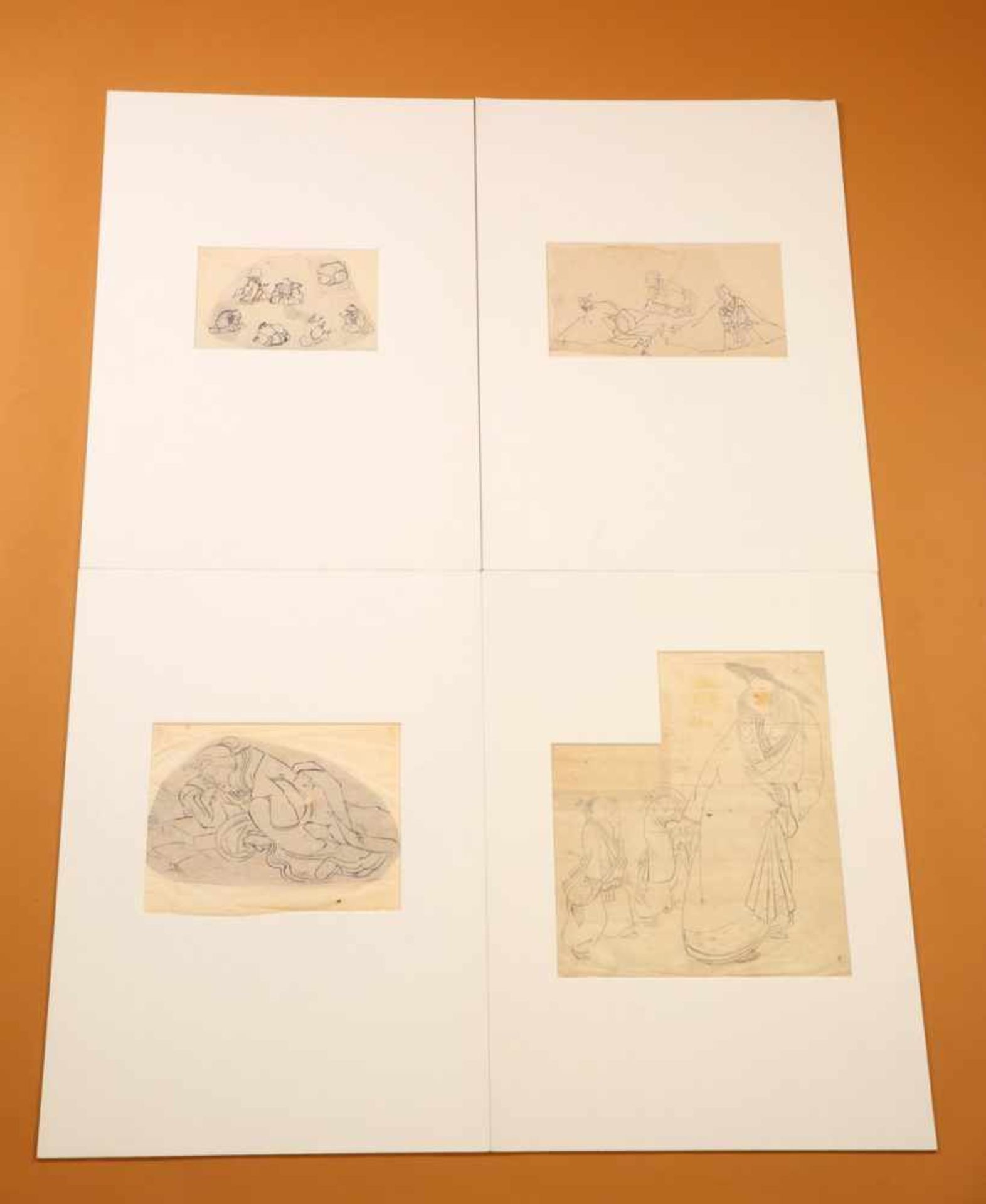Japan, diverse prenten en schetsen, mensen, 18e/19e eeuw; Tom Lenders, Amsterdam; 8; Japan,