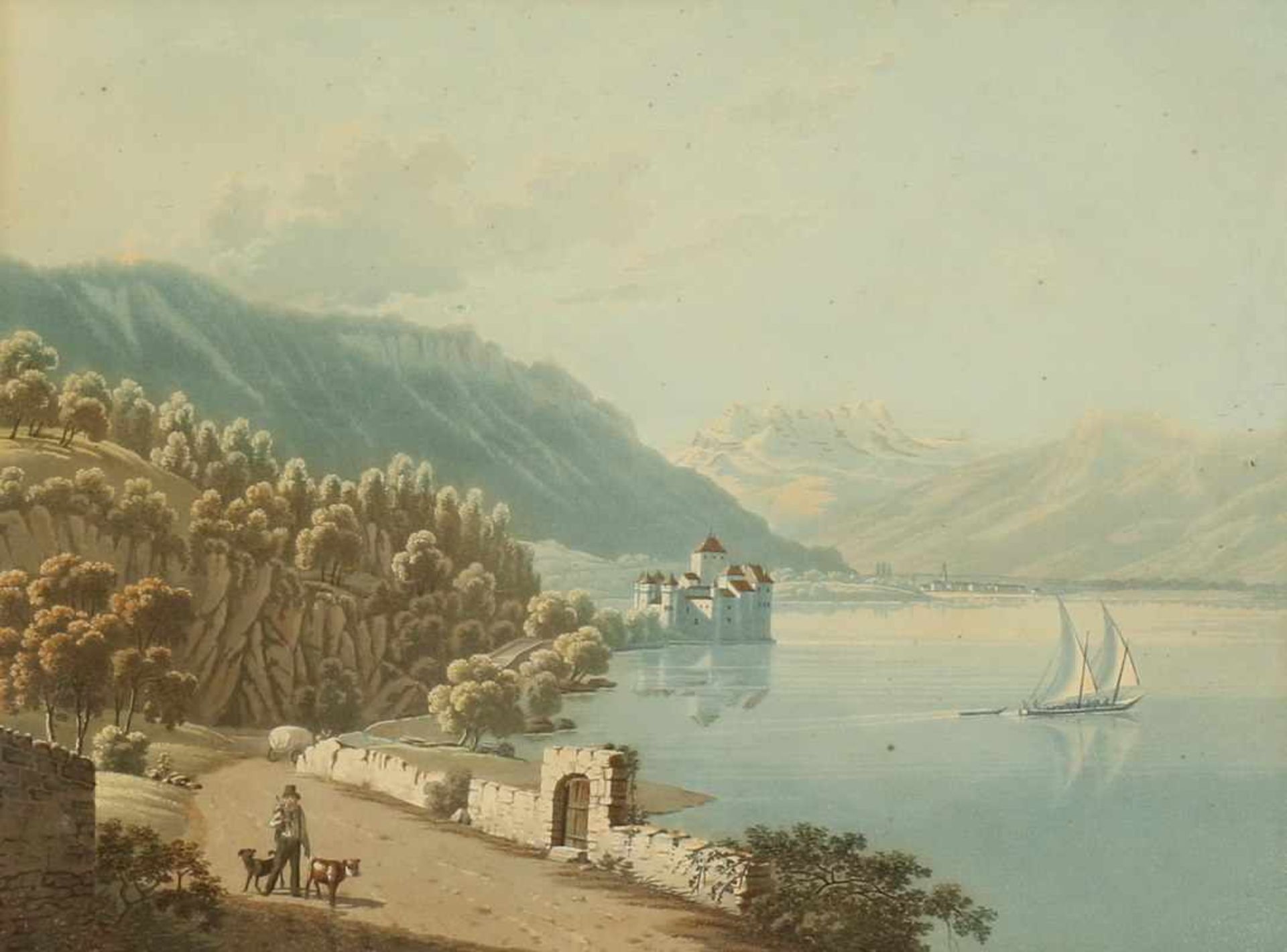 Théophile Christian Steinlen (1779-1847)Chateau de Chillon / Chateau de la tour de Peiz / Vevey / - Bild 2 aus 4